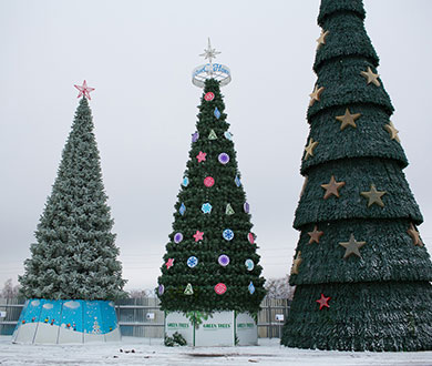 Каркасные ёлки в Саранске